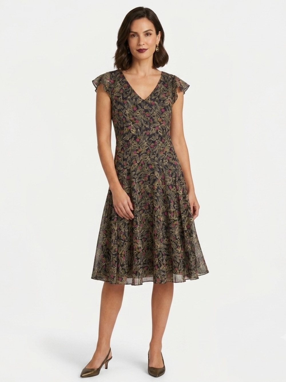Jones New York Silk Floral Dress 6P